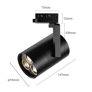Zoomable 35W 45W Modern Commercial Track Spotlight LED COB Chip Museums Aluminum Lamp Body Supermarket Rail 220V Dali
