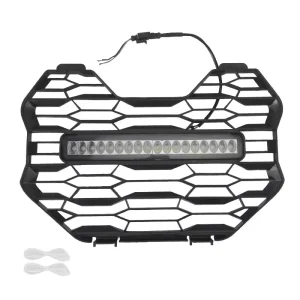 for Can Am Commander Front Mesh Grille Grill with LED Light Bar