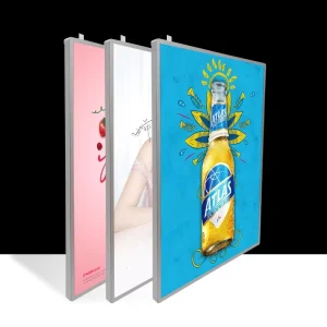 ultra Thin Dynamic Advertising Light Box Led Tempered Glass Light Box Aluminum Frame for Restaurant Marketing Products